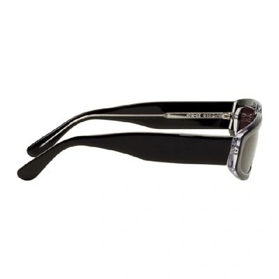 Shop Marques' Almeida Marques Almeida Black Angular Frame Sunglasses