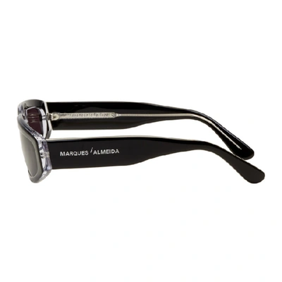 Shop Marques' Almeida Marques Almeida Black Angular Frame Sunglasses