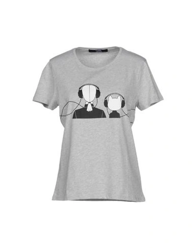 Shop Karl Lagerfeld T-shirts In Light Grey