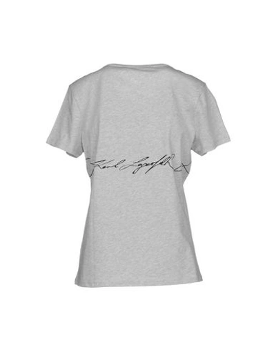 Shop Karl Lagerfeld T-shirts In Light Grey