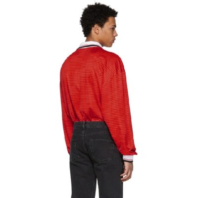 Gosha Rubchinskiy Red Long Sleeve Adidas Originals Edition Polo