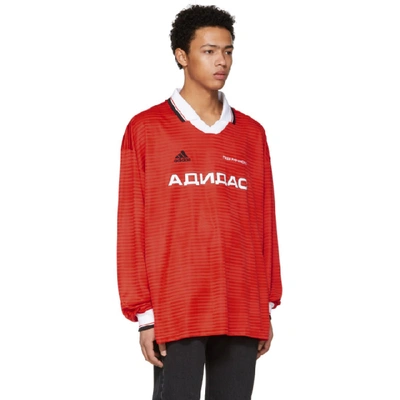 Gosha Rubchinskiy Red Long Sleeve Adidas Originals Edition Polo
