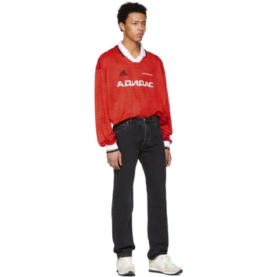 Gosha Rubchinskiy Red Long Sleeve Adidas Originals Edition Polo