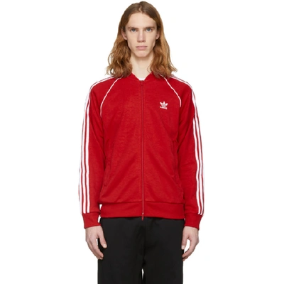 Shop Adidas Originals Red Sst Track Jacket In Scarlet