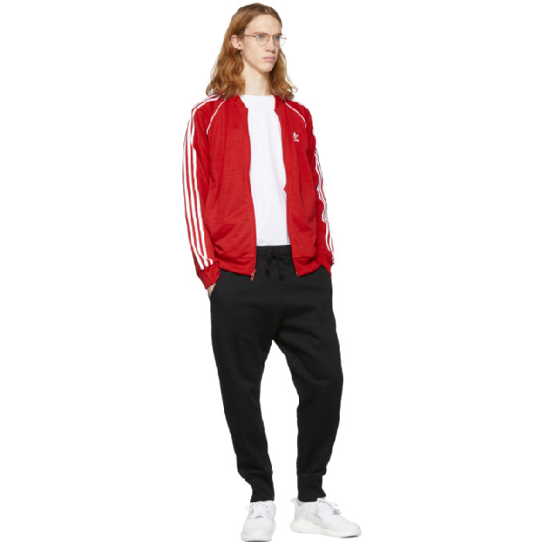 adidas track jacket women's red