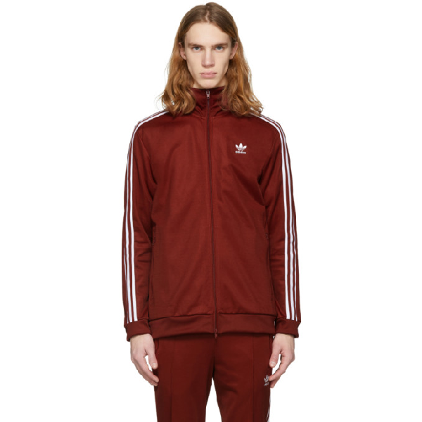 adidas beckenbauer jacket red