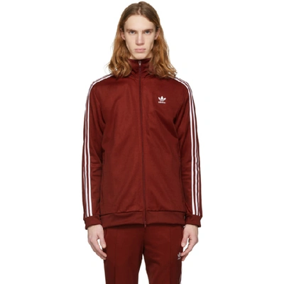 Shop Adidas Originals Red Franz Beckenbauer Track Jacket In Rust Red