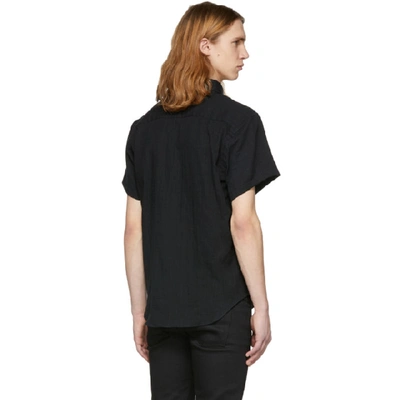 Shop Naked And Famous Denim Black Short Sleeve Gauze Shirt