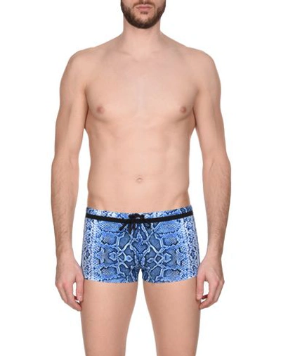 Shop Roberto Cavalli Beachwear Swim Shorts In Blue