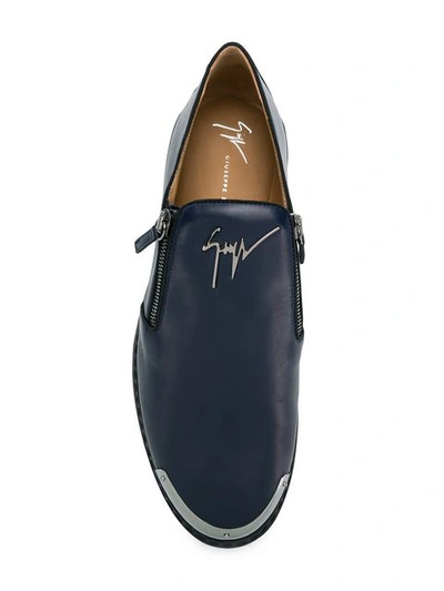 Shop Giuseppe Zanotti Zip-detail Slipper Shoes