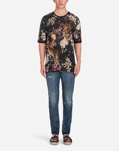 Shop Dolce & Gabbana Printed Cotton T-shirt In Multicolor