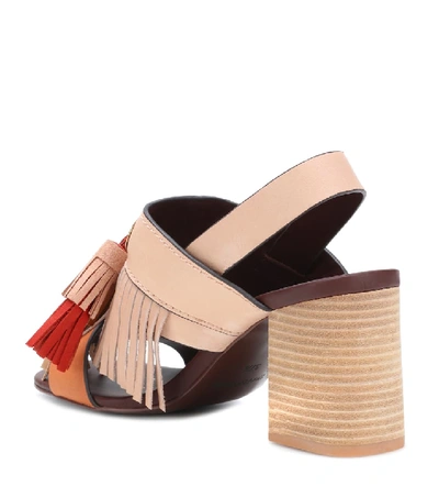 Shop See By Chloé Tasselled Leather Sandals In Beige