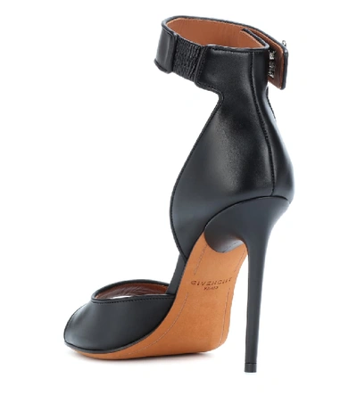 Shop Givenchy Shark Leather Sandals In Black