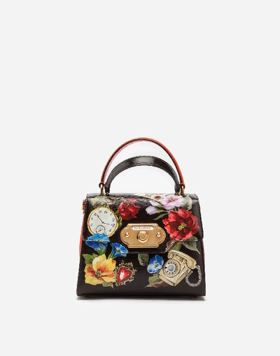 Shop Dolce & Gabbana Medium Welcome Bag In Printed Calfskin In Multicolor