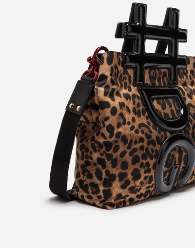 Shop Dolce & Gabbana Instabag In Printed Nylon And Patent Leather In Leopard