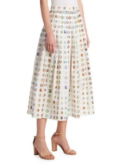 Shop Rosie Assoulin Pleated Midi Skirt In White Cameo