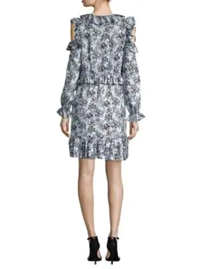 Shop Robert Rodriguez Orchid Ruffle Dress In Blue Orchid