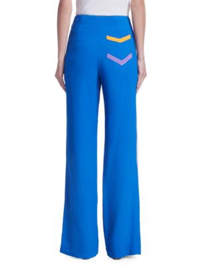 Shop Rosie Assoulin Walk The Plank Pants In Blue Multi