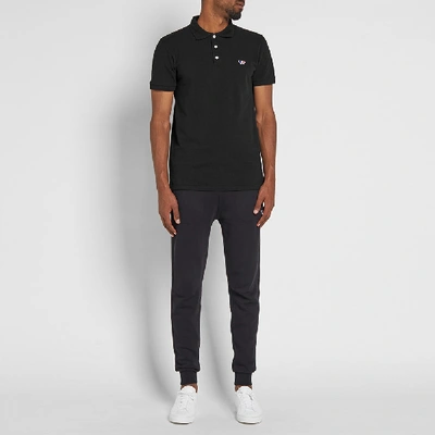 Shop Maison Kitsuné Tricolour Fox Polo In Black