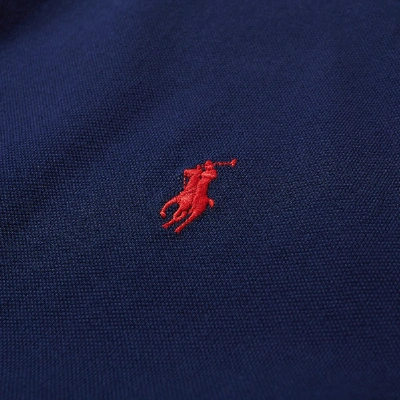 Shop Polo Ralph Lauren Tricolor Tipped Pique Tee In Blue