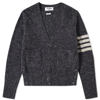 Shop Thom Browne Classic Donegal Cardigan In Grey