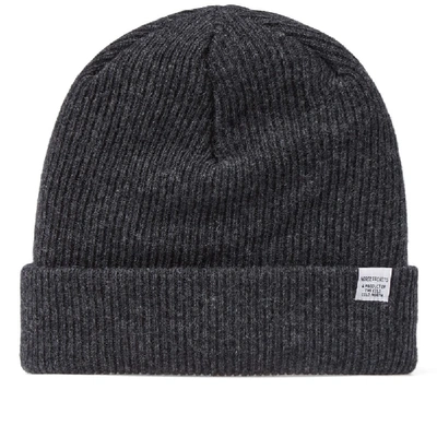 Shop Norse Projects Beanie In Grey