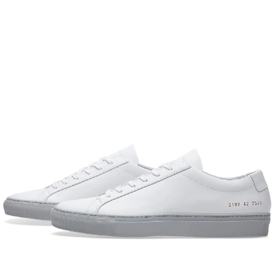 Shop Common Projects Achilles Low Coloured Sole In White