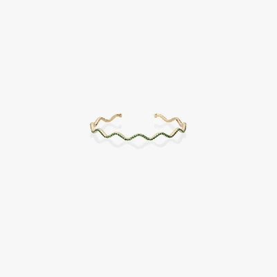 Shop Sabine Getty Tsavorite Wave Bracelet In Metallic