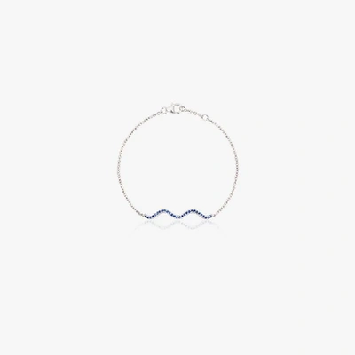 Shop Sabine Getty Chained Sapphire And Gold Wave Bracelet In Metallic
