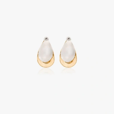 Shop Charlotte Chesnais Gold And Silver Mini Petal Earrings In Metallic