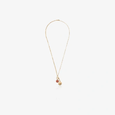 Shop Foundrae 18k Yellow Gold Strength Diamond Charm Necklace In Metallic