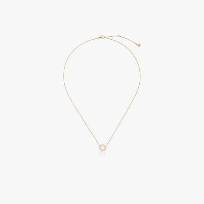 Shop Rosa De La Cruz Yellow Gold And Diamond Smile Necklace In Silver