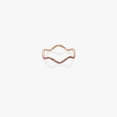 Shop Sabine Getty Rose Gold And Pink Topaz Wave Band In Metallic