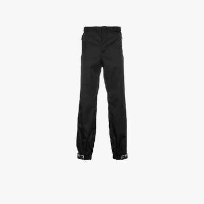 Shop Prada Brand Patch Track Trousers In Black