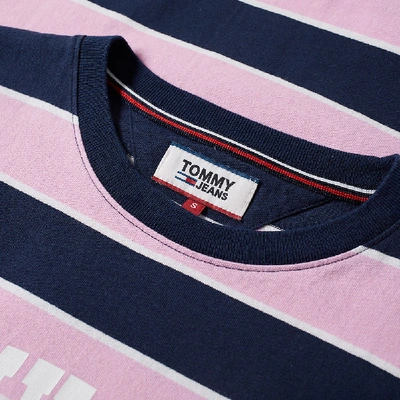 Shop Tommy Jeans Collegiate Stripe Tee In Pink