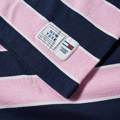 Shop Tommy Jeans Collegiate Stripe Tee In Pink