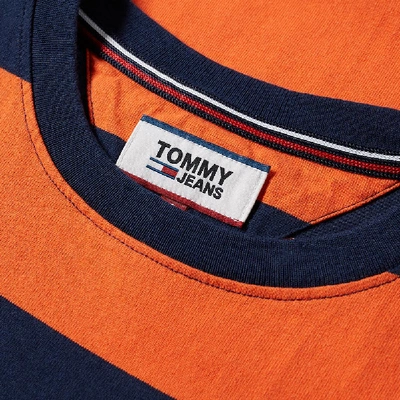 Shop Tommy Jeans Collegiate Stripe Tee In Orange