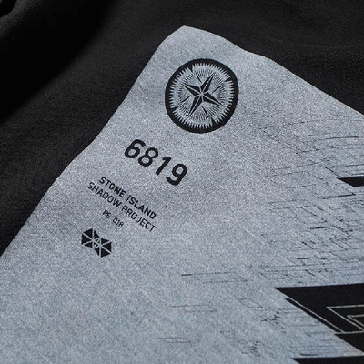 Shop Stone Island Shadow Project Long Sleeve Mako Jersey Pocket Tee In Black