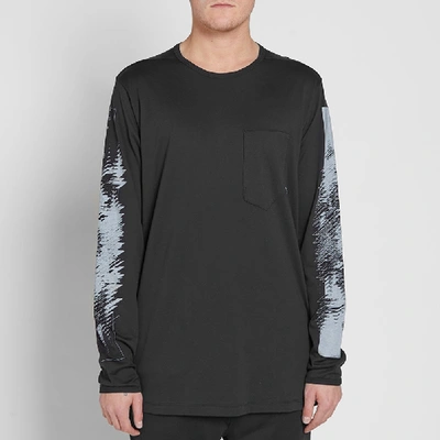 Shop Stone Island Shadow Project Long Sleeve Mako Jersey Pocket Tee In Black