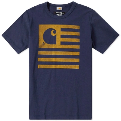 Shop Junya Watanabe Man X Carhartt Garment Dyed Tee In Blue