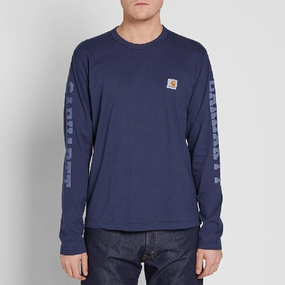 Shop Junya Watanabe Man X Carhartt Long Sleeve Tee In Blue