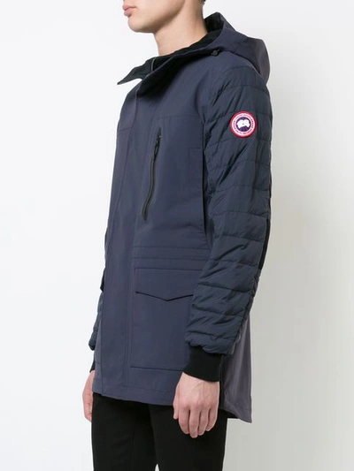 Shop Canada Goose Hooded Zipped Coat - Blue