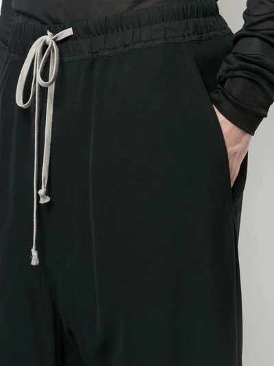 Shop Rick Owens Drop-crotch Cropped Trousers - Black
