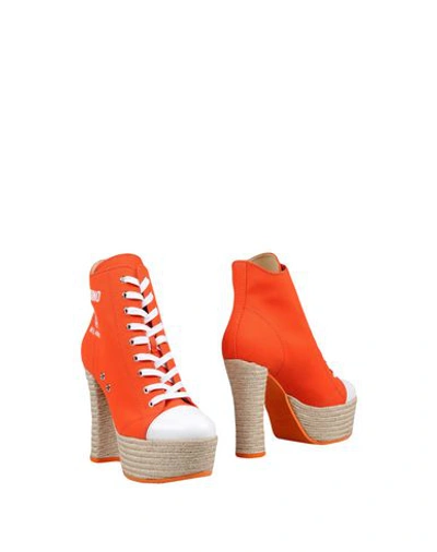 Shop Moschino Ankle Boot In Orange