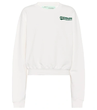 Shop Off-white Printed Cotton Sweatshirt In White