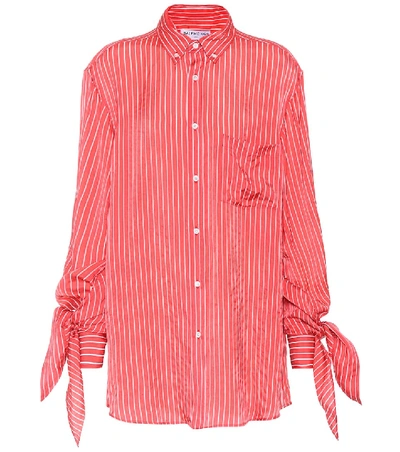 Shop Balenciaga Striped Shirt In Red