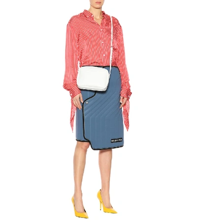 Shop Balenciaga Scuba Skirt In Blue