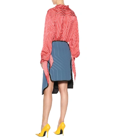 Shop Balenciaga Scuba Skirt In Blue