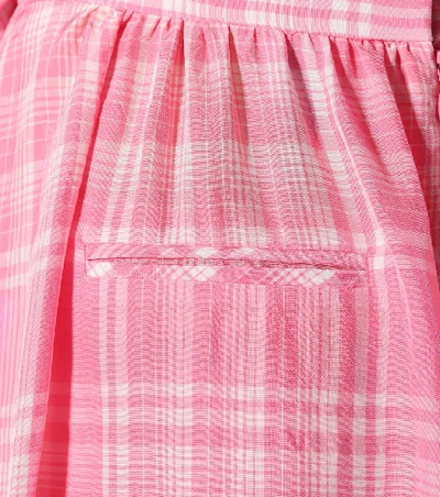 Shop Rosie Assoulin Plaid Skirt In Pink