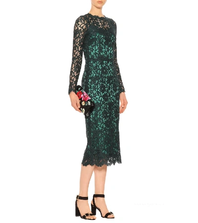 Shop Dolce & Gabbana Cotton-blend Lace Dress In Female